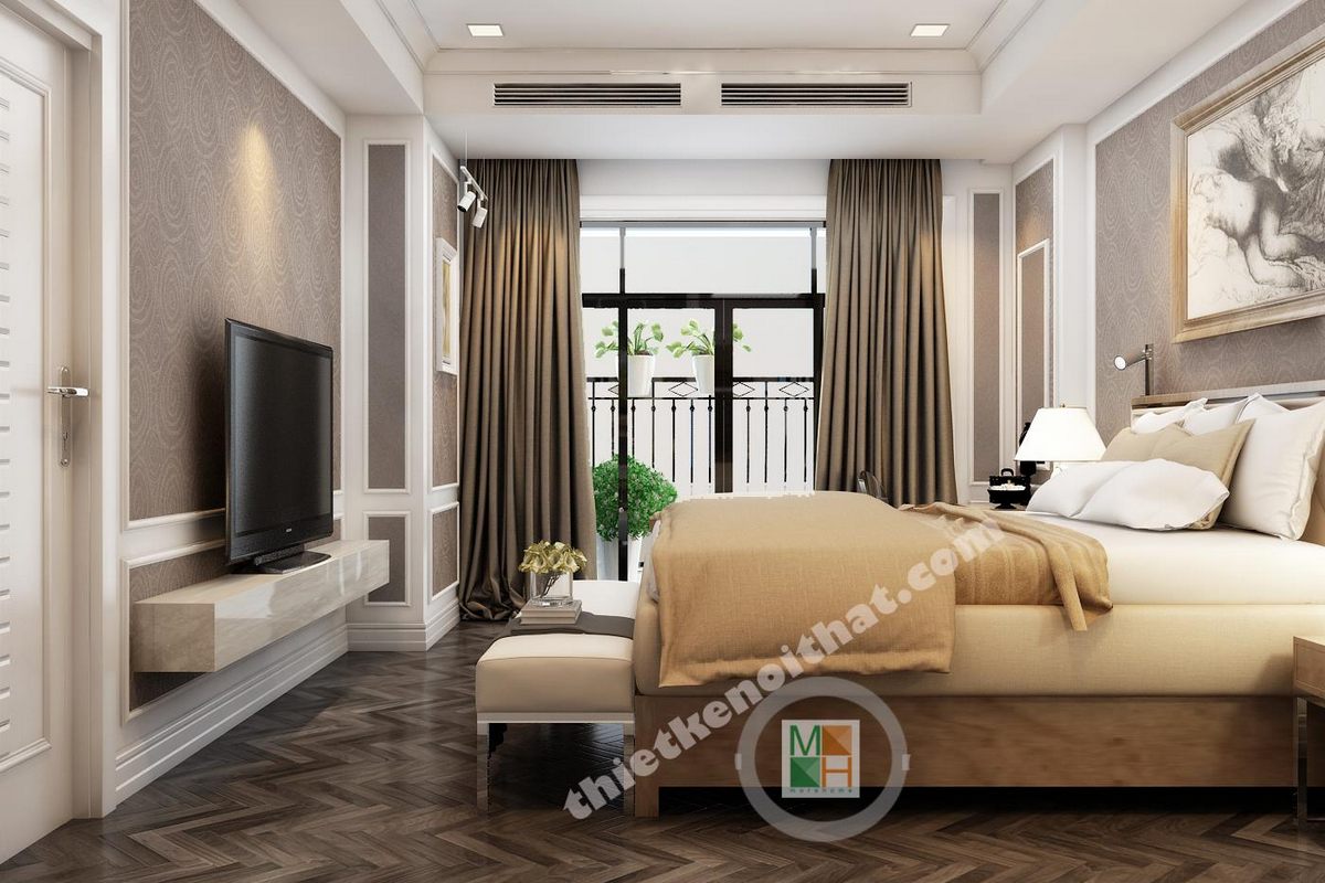 Thiết kế nội thất phòng ngủ chung cư Royal City Nguyễn Trãi Thanh Xuân Hà Nội
